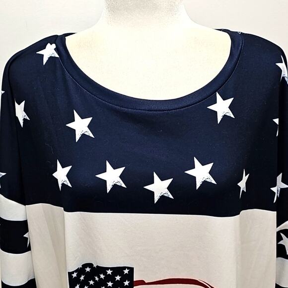 Unisex Patriotic Star and Stripes In God We Trust Short Sleeve T-Shirt Size 4XL - Picture 6 of 9